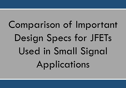 Design Specs for JFETs